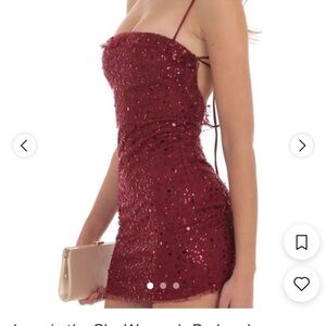 Lucy in the Sky Burgundy Sequin Mini Dress